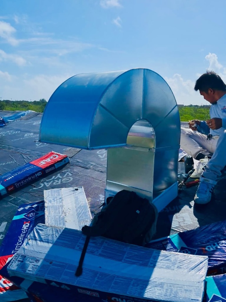 Caytech Rooftop Duct Installation Grand Cayman
